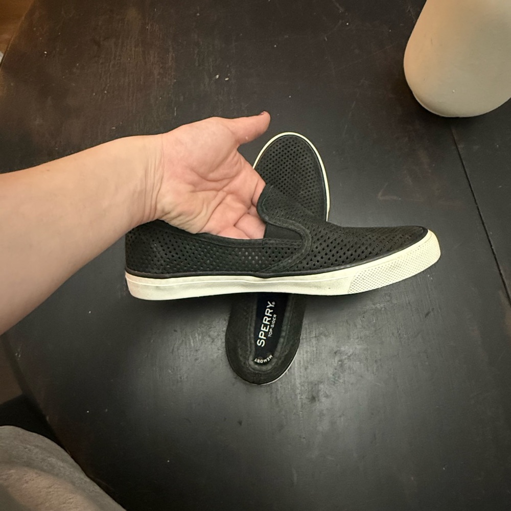 Sperry black Perforated Slip-On sneakers